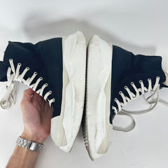 Rick Owens Black Nylon Abstarct High-Top Sneaker Size 12