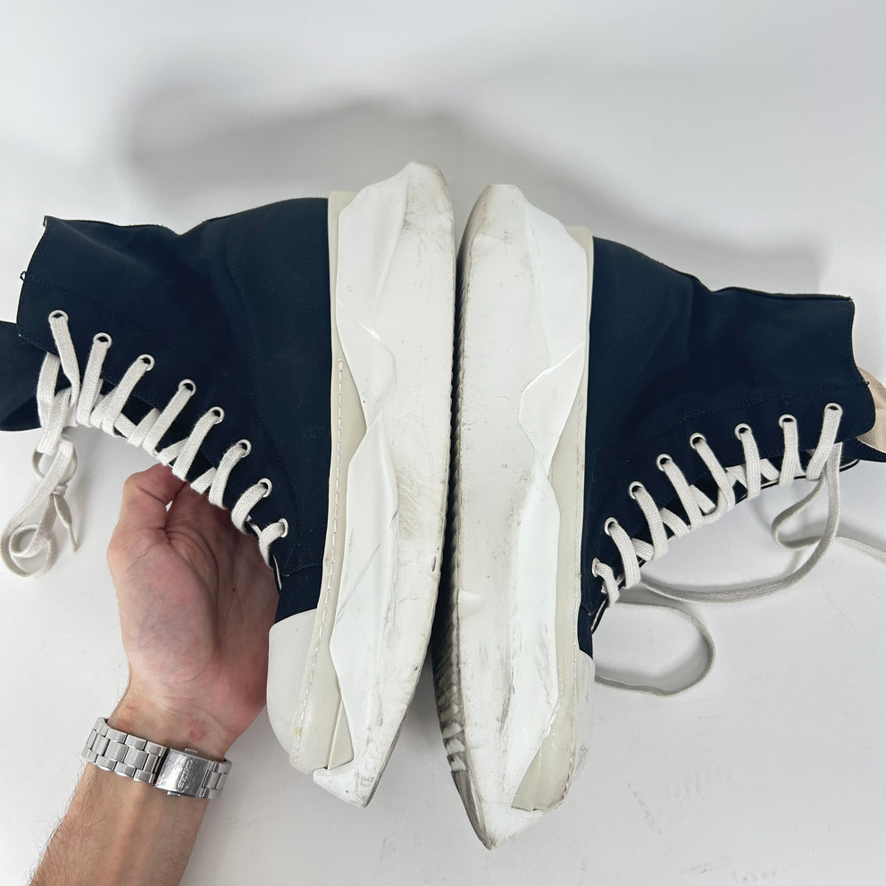 Rick Owens Black Nylon Abstarct High-Top Sneaker Size 12