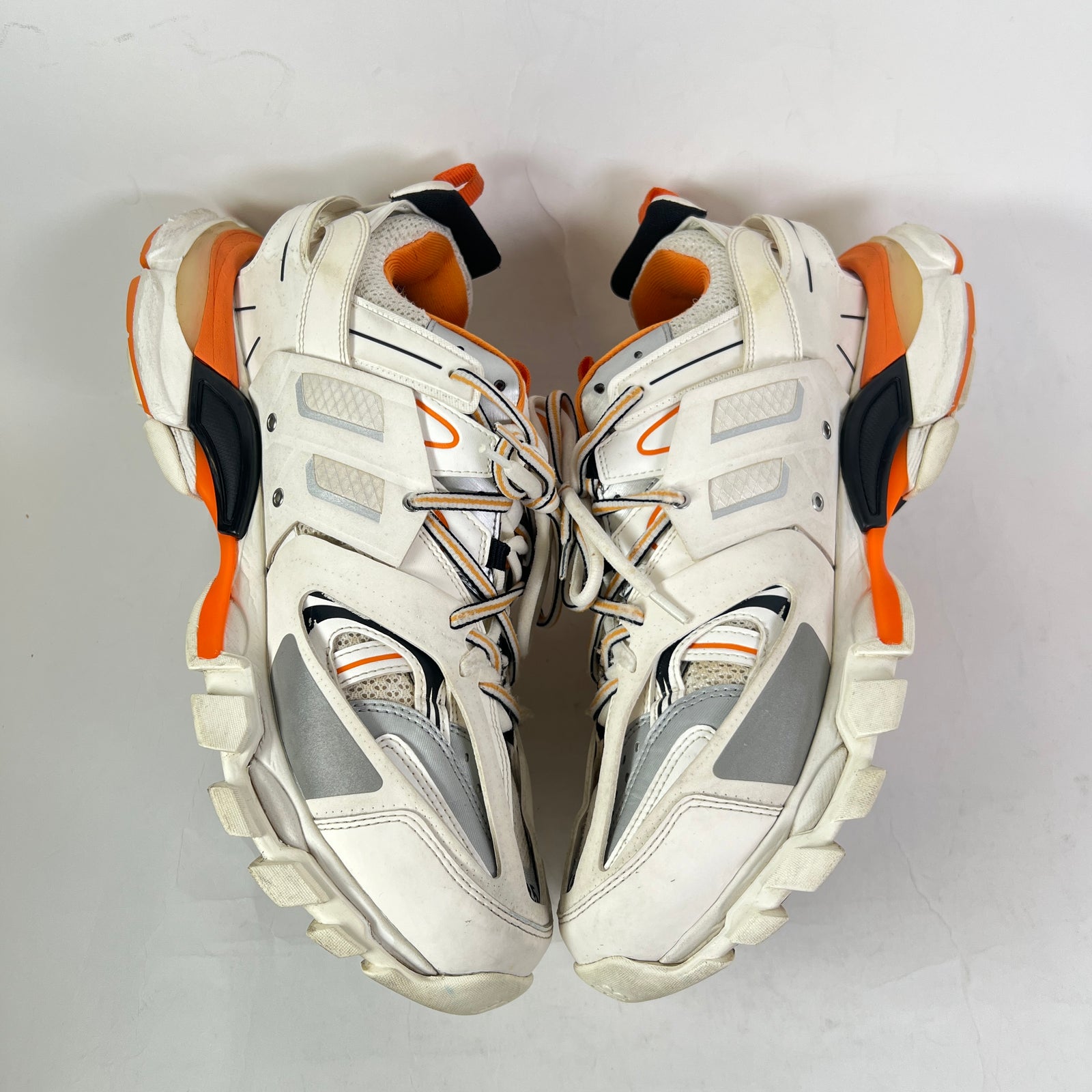 Balenciaga White/Orange Track Sneaker Size 45