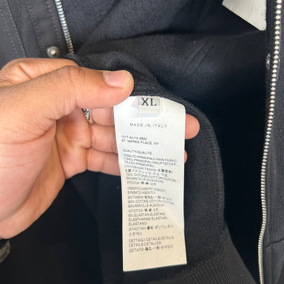 Alyx Black Cargo Zip-Up Hoodie Size XL