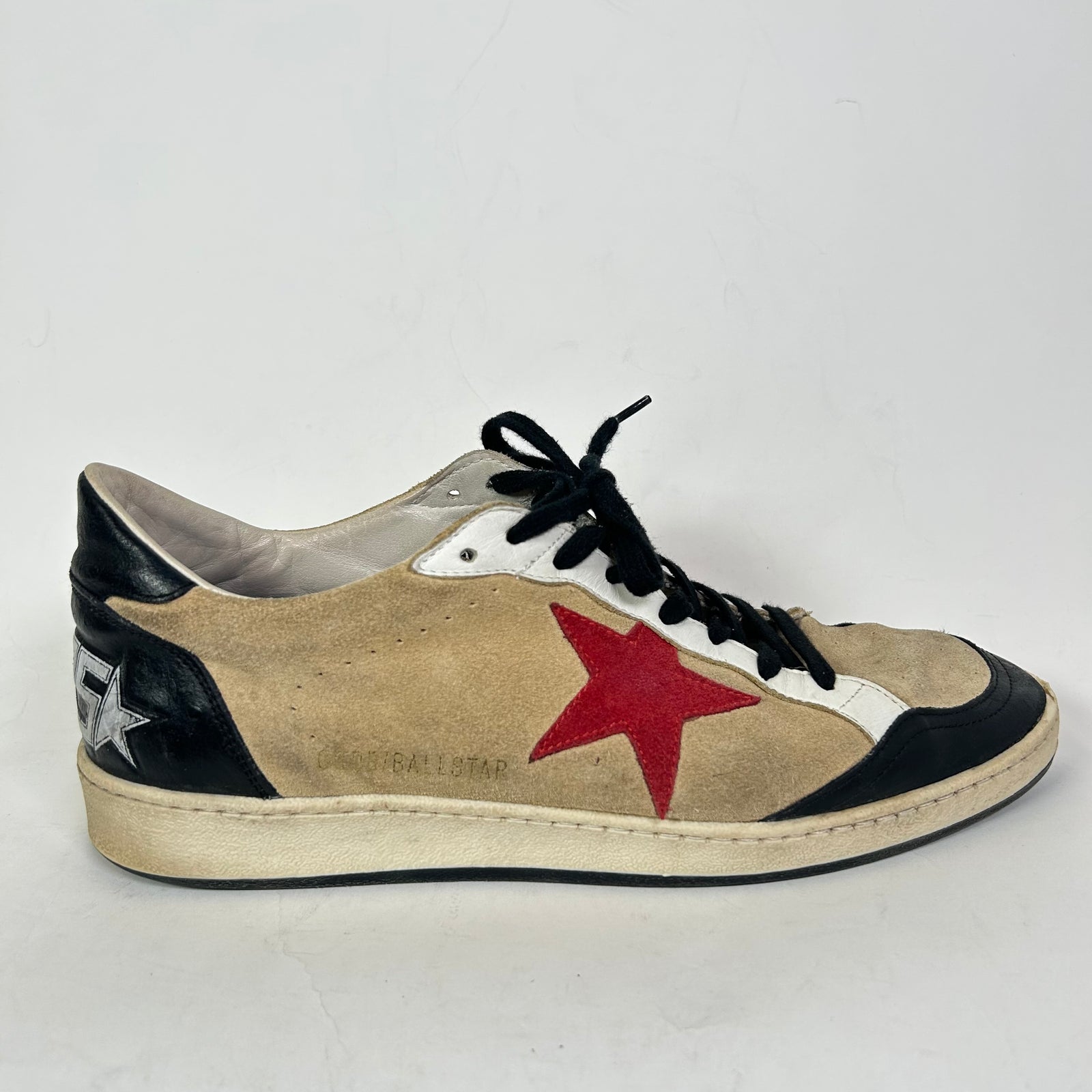 Golden Goose Beige/Black Suede Ball Star Sneaker Size 44