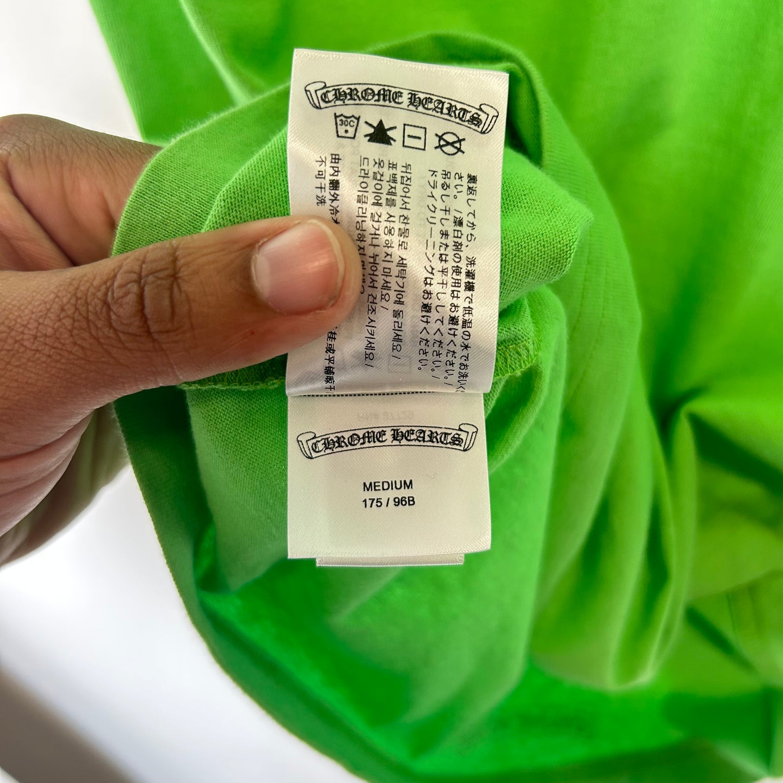 Chrome Hearts Lime Green Sex Records Tee Size M
