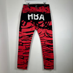 Hood By Air Logo Cracked Paint Jeans Size 34