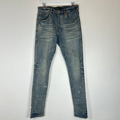 Purple Brand Lightwash Paint Splatter Slim Jeans Size 32
