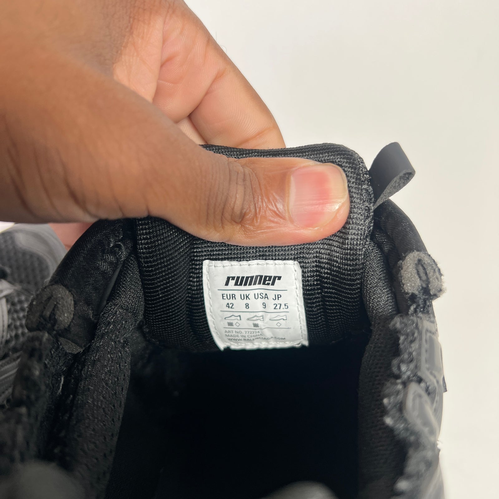 Balenciaga Matte Black Mesh Runners
