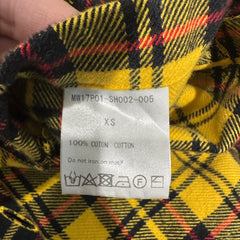 Mastermind Yellow Skull Distressed Flannel Size XL