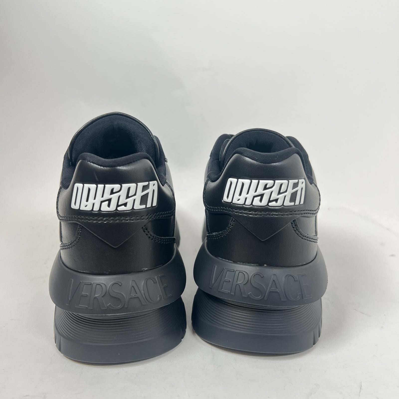 Versace Black Odissea Leather Sneaker Size 38