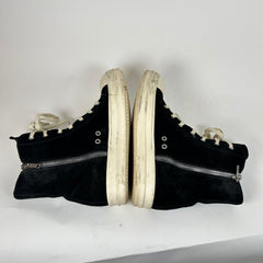 Rick Owens Black Suede High-Top Ramones Size 42