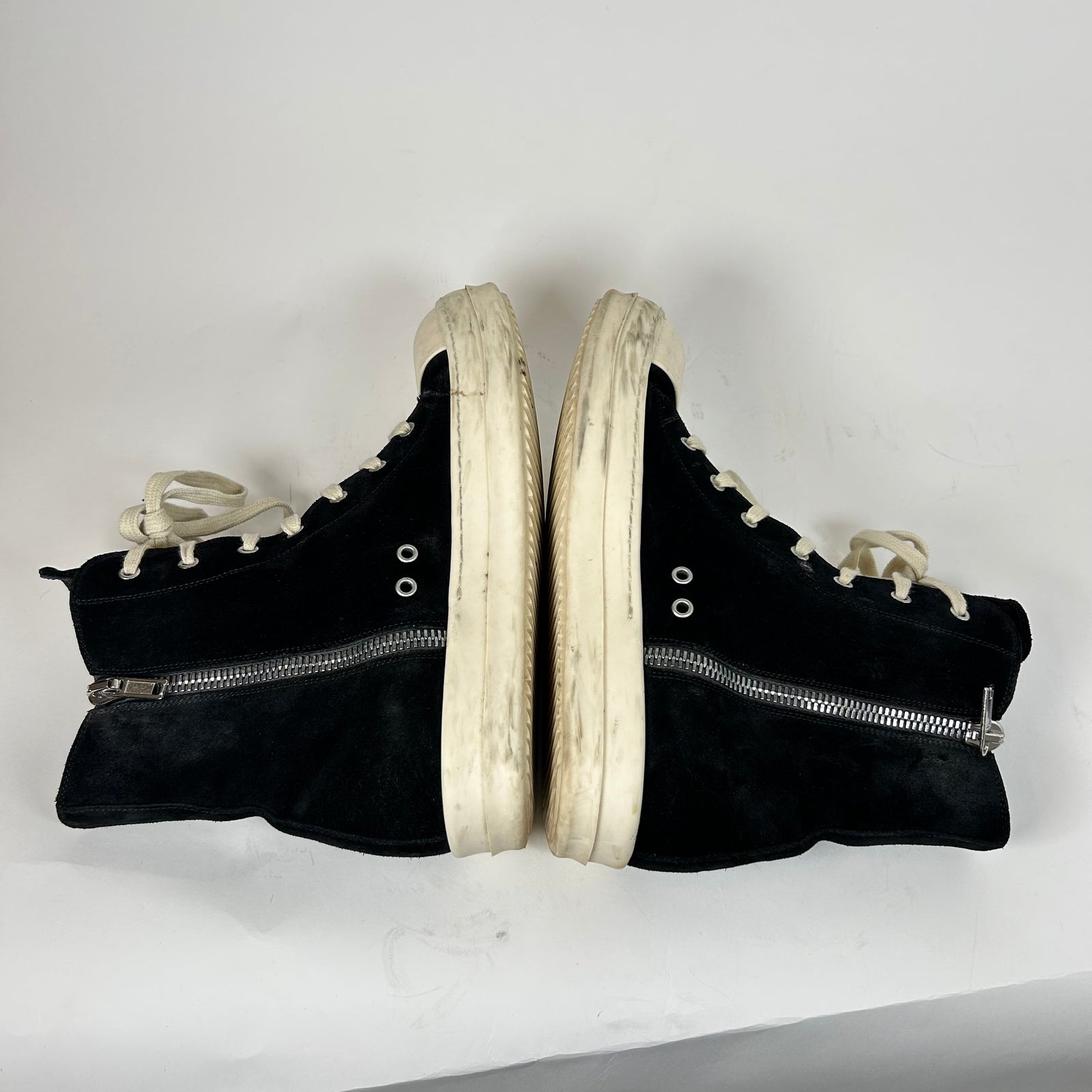 Rick Owens Black Suede High-Top Ramones Size 42