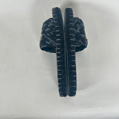 Chanel Black Interlocking CC Braided Tweed Sandals Size 40