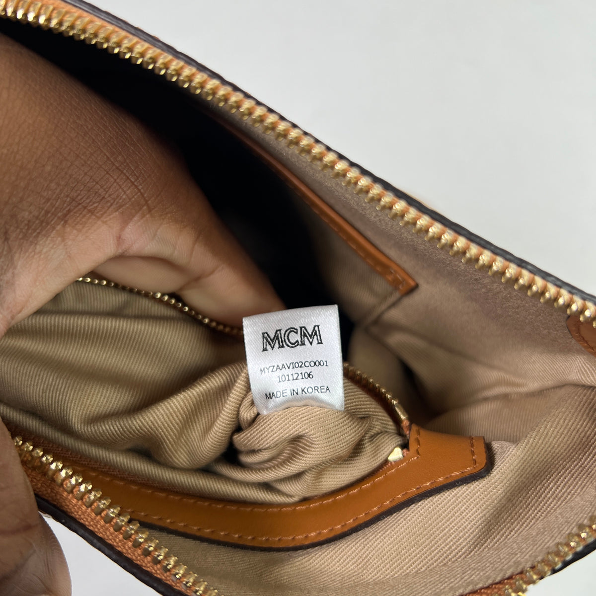 MCM Brown Visetos Crossbody Pouch