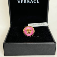 Versace Gold/Pink Medusa Ring Size 6