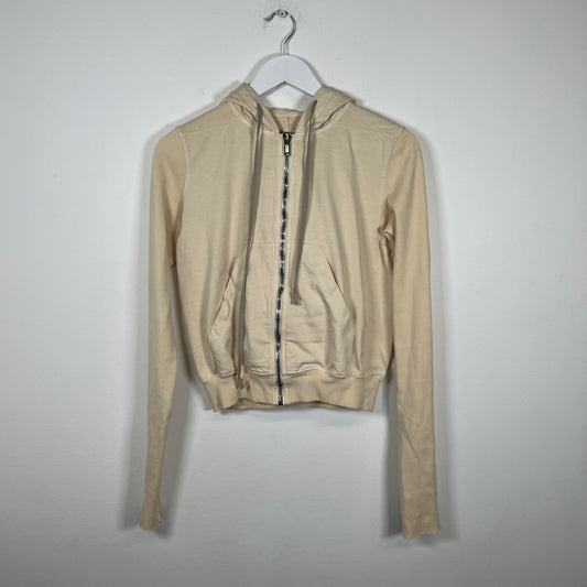Rick Owens Cream Cropped Hoodie Size M