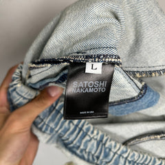 Satoshi Nakakamoto Denim Moto Shorts Size L