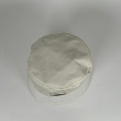 Prada White Nylon Logo Bucket Hat Size M