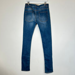 1017 Alyx Mid Blue Super Skinny Treated Jeans Size 34
