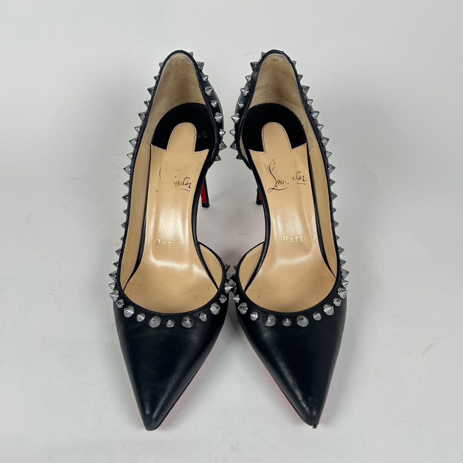 Christian Louboutin Black Spiked Heels Size 36.5