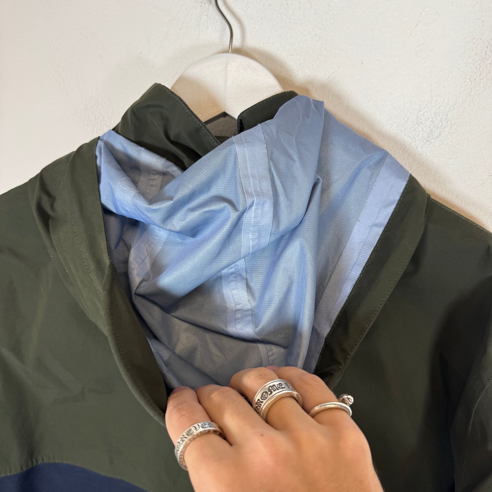 Supreme Olive/Blue Taped Seam Pullover Size L