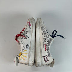 Chanel x Pharrel Williams Canvas Graffiti Multi Color Sneakers Size 44