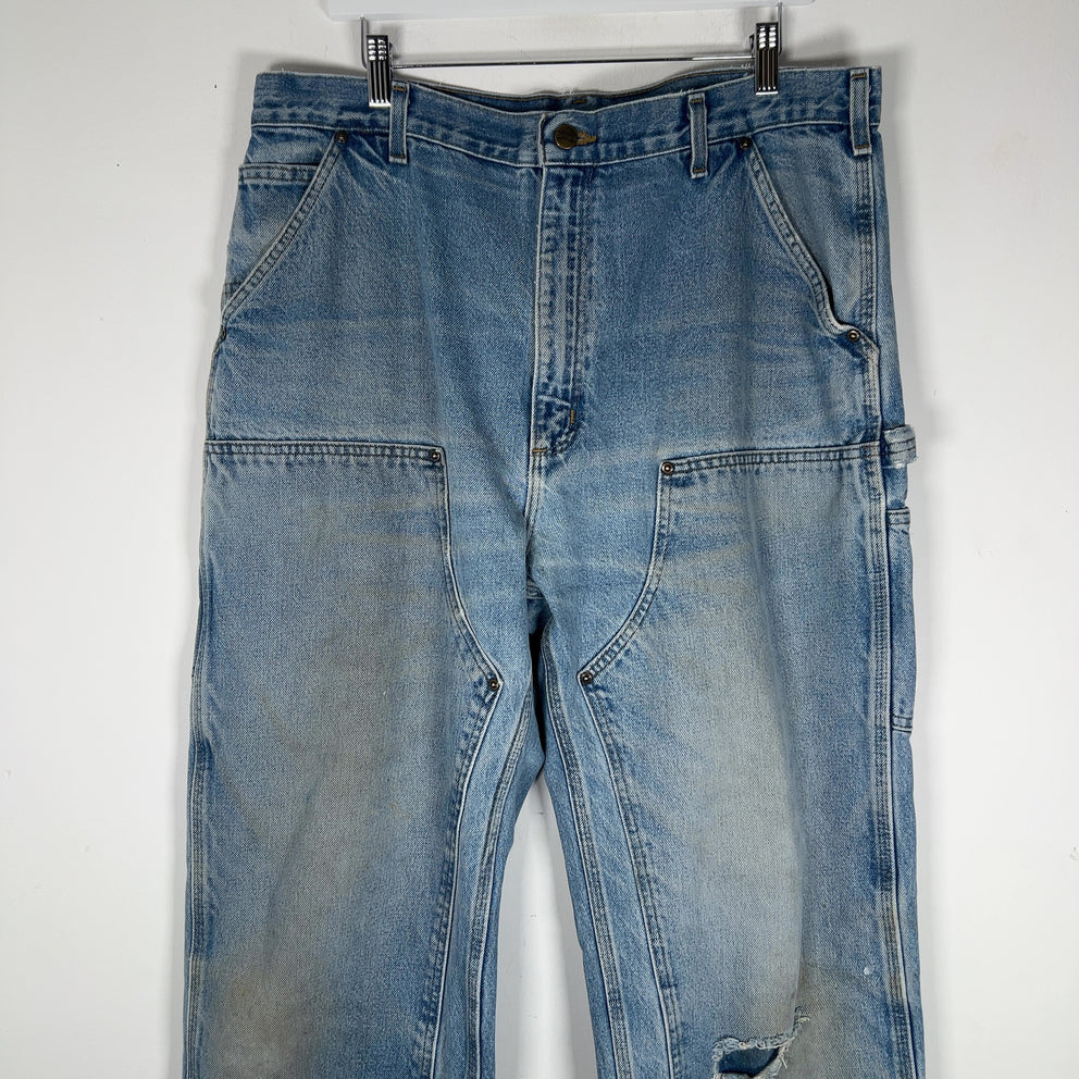 Carhartt Vintage Distressed Denim Double Knee Carpenter Jeans