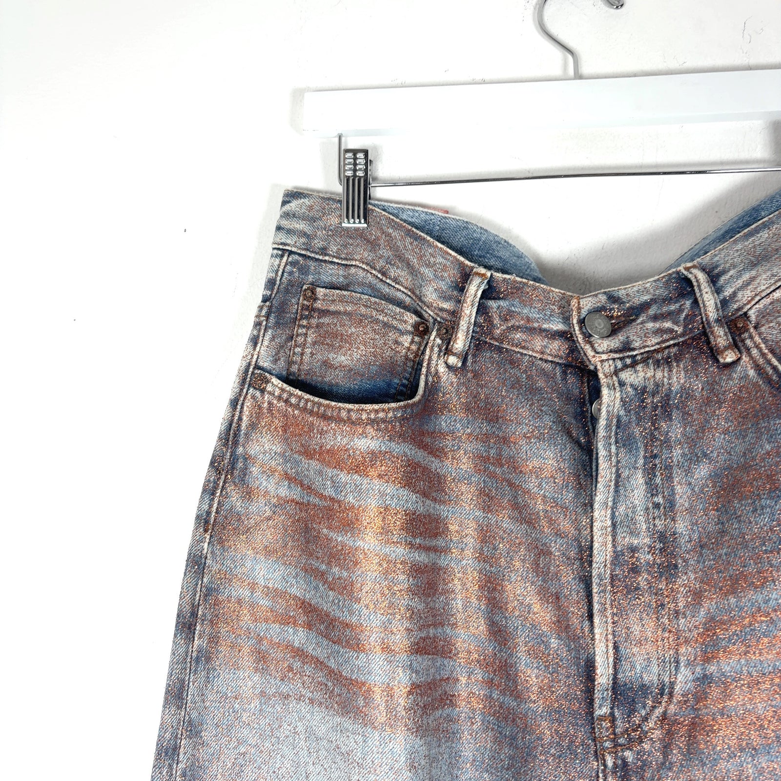 Acne Studios Glitter Denim Shorts