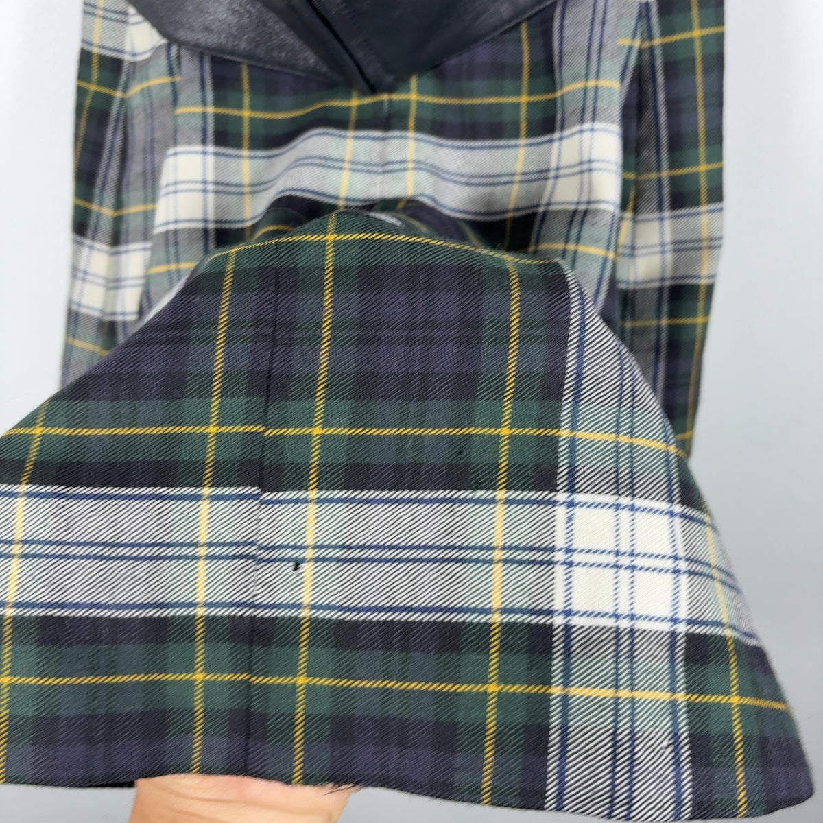 Alexander McQueen McQ Tartan Wool & Leather Corset Belt Dress