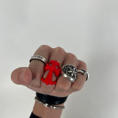 Chrome Hearts Red Silicone Infinity Ring