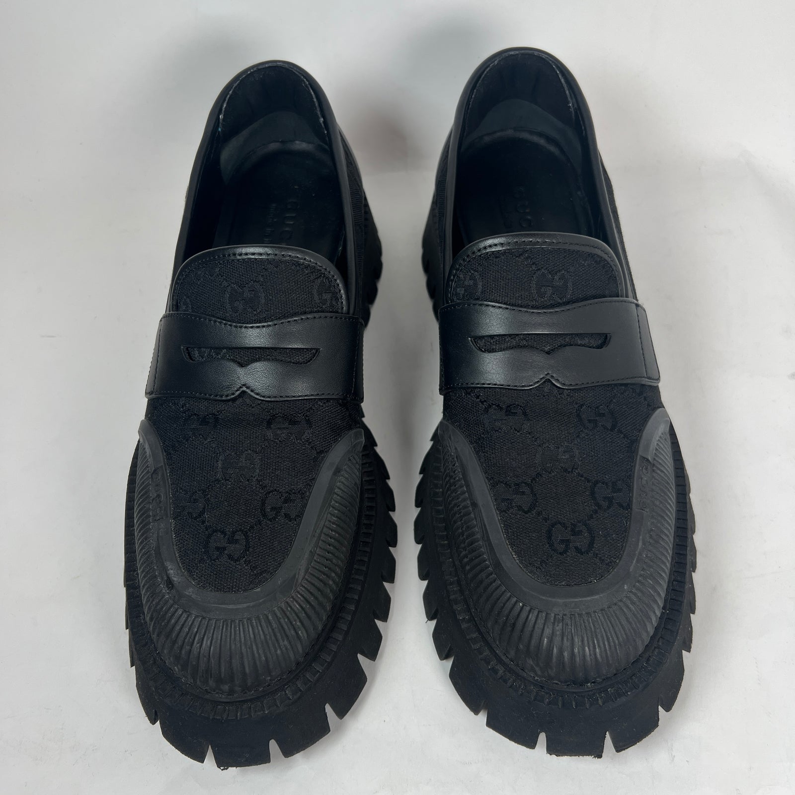 Gucci Black Maxi GG Jumbo Supreme Loafer Size GG 10.5
