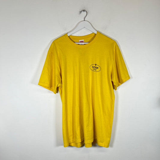 Supreme Yellow Crest Logo T-Shirt Size L
