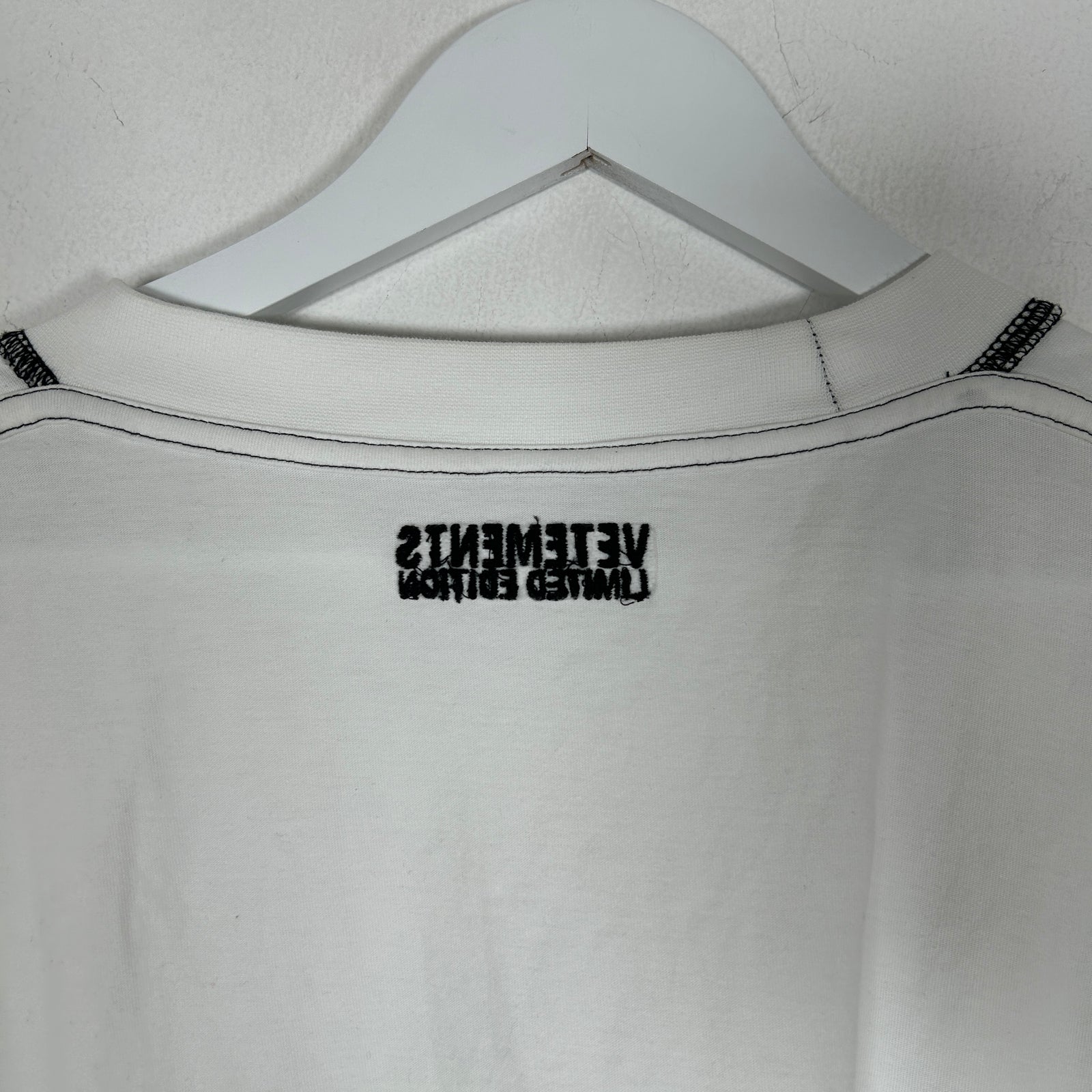 Vetements White Inside Out Logo T-Shirt Size M