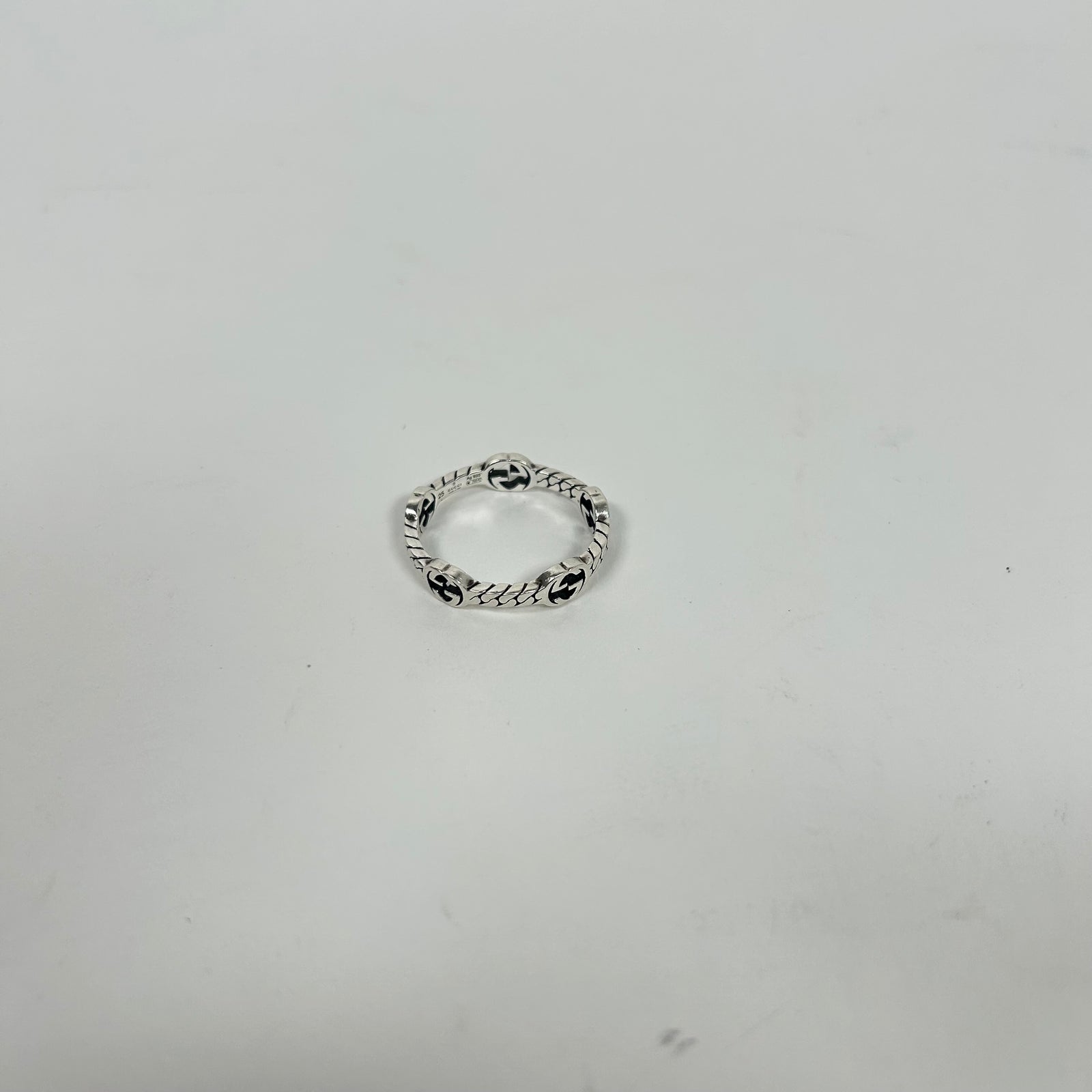 Gucci Sterling Silver Interlocking G Ring Size 10