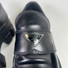 Prada Brushed Leather Monolith Loafer