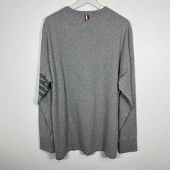 Thom Browne Grey Three Stripe LS Shirt Size L