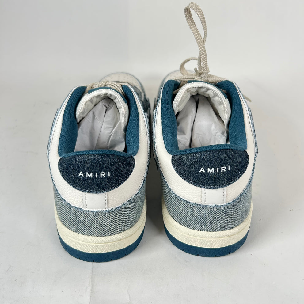 Amiri Blue Denim Skel Low-Top Sneaker Size 46