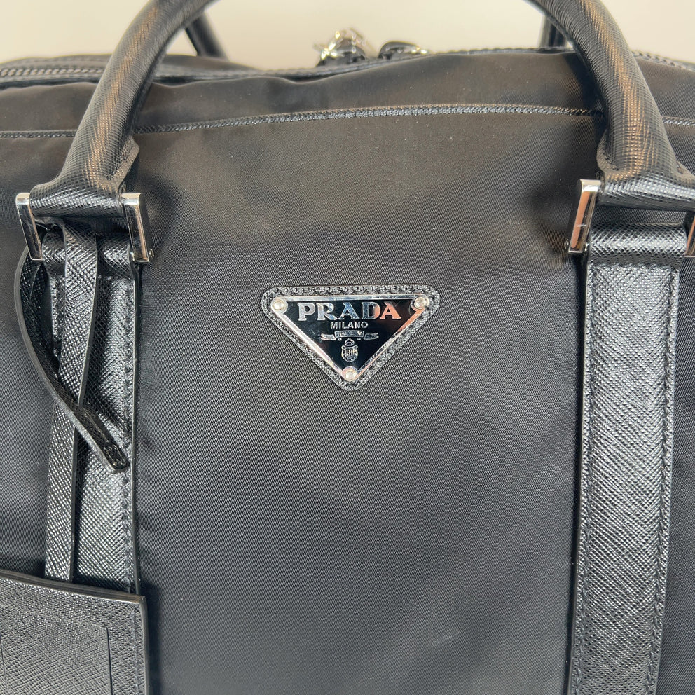 Prada Re-Nylon & Saffiano Leather Duffle Weekend Bag
