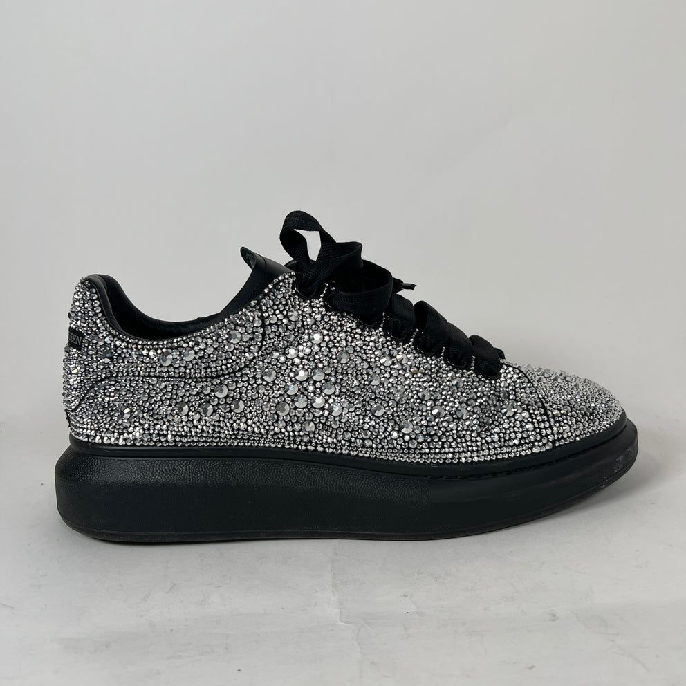 Alexander McQueen Black/Silver Crystal Sneaker Size 43