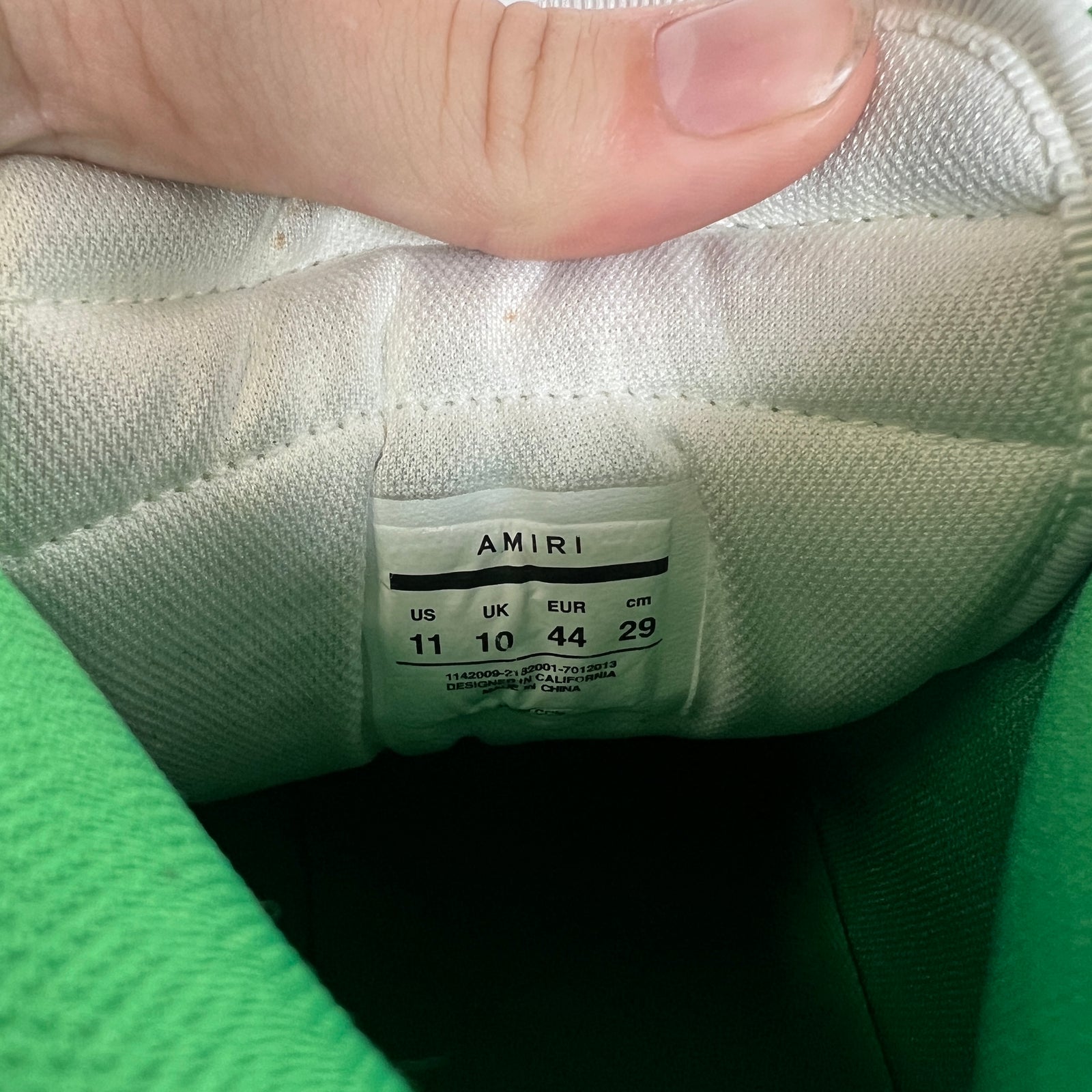 Amiri Bone Green High Top Sneaker Size 11