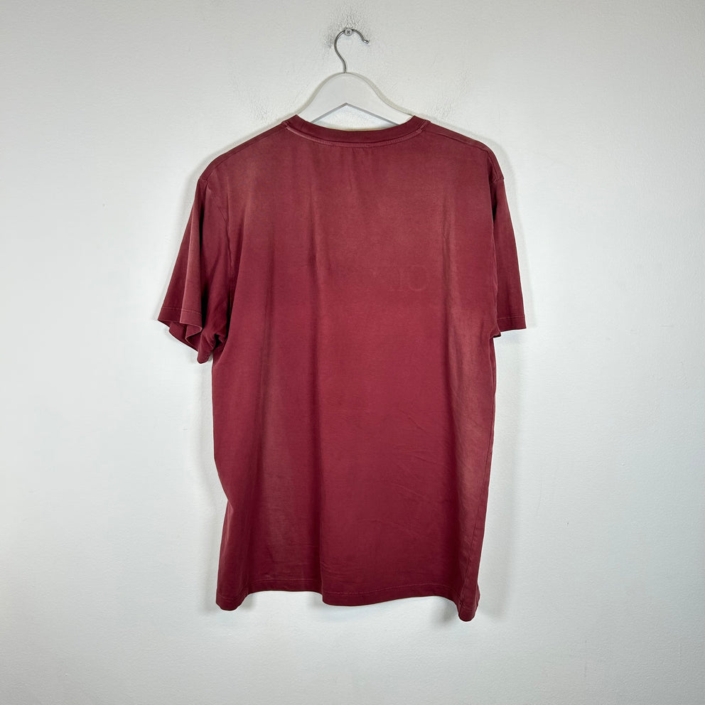 Off-White Burgundy Logo T-Shirt Size L