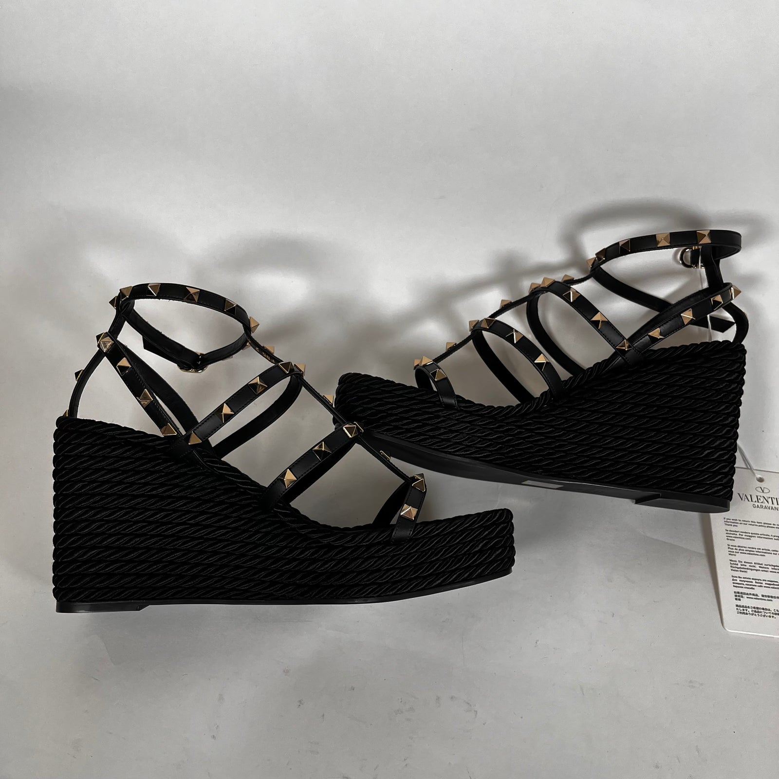 Valentino Rock Stud Wedge Platform Size 41