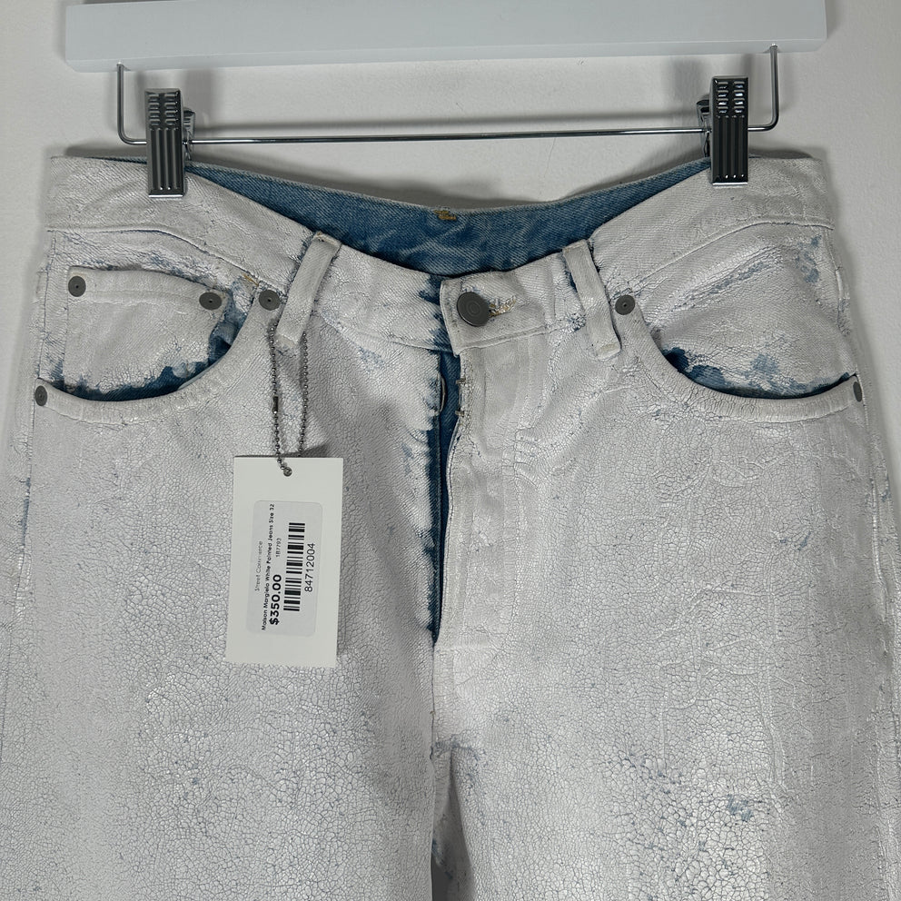 Maison Margiela White Painted Jeans Size 32