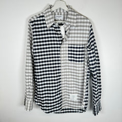 Thom Browne Grey/Navy Flannel Shirt Size 2