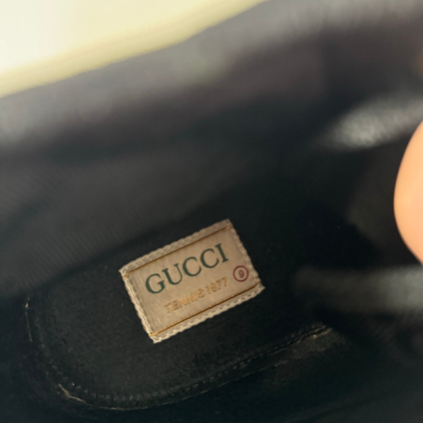 Gucci Black Tennis 1977 High Top Sneaker Size 9