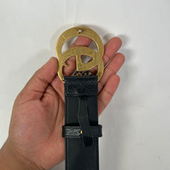 Gucci Black/Gold Large GG Belt Size 100