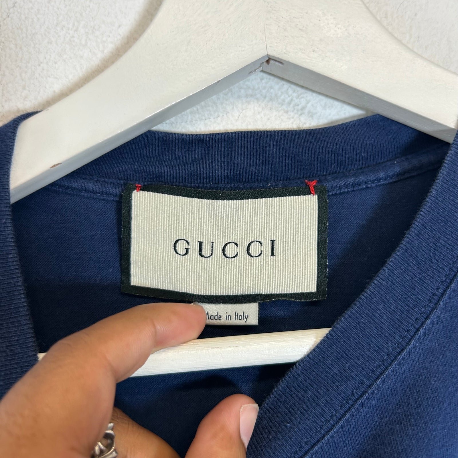Gucci Blue Anchor Logo T-Shirt Size L