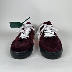 Off-White Burgundy Vulcanized Canvas Low Top Sneaker Size 45