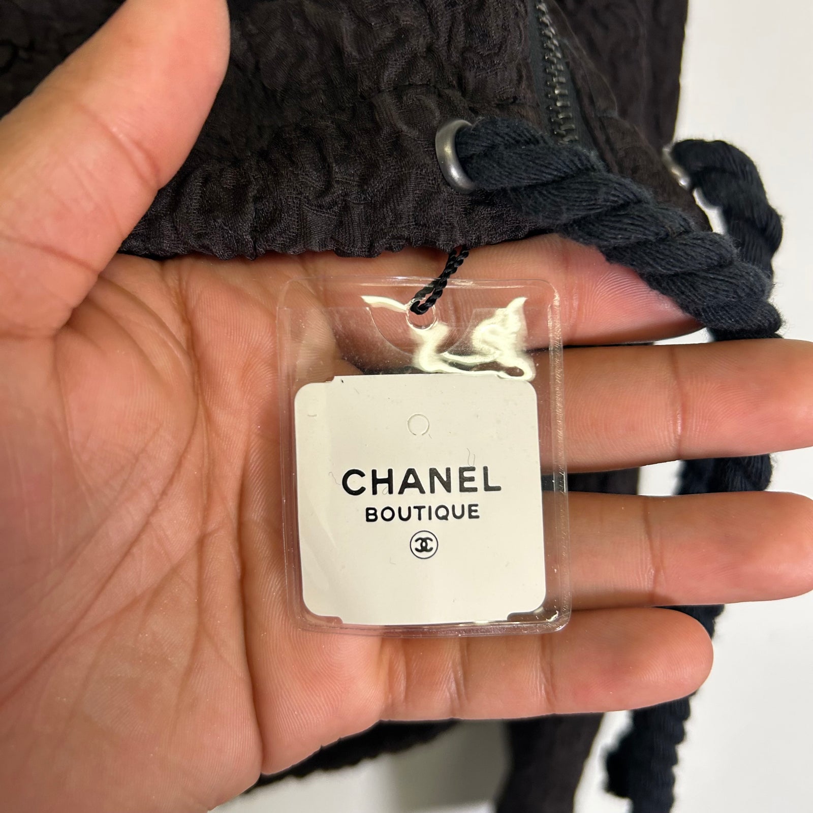 Chanel Brown Silk Textured Jacket Size 38