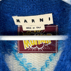 Marni Mohair Blue Cardigan Knit Sweater Size Small