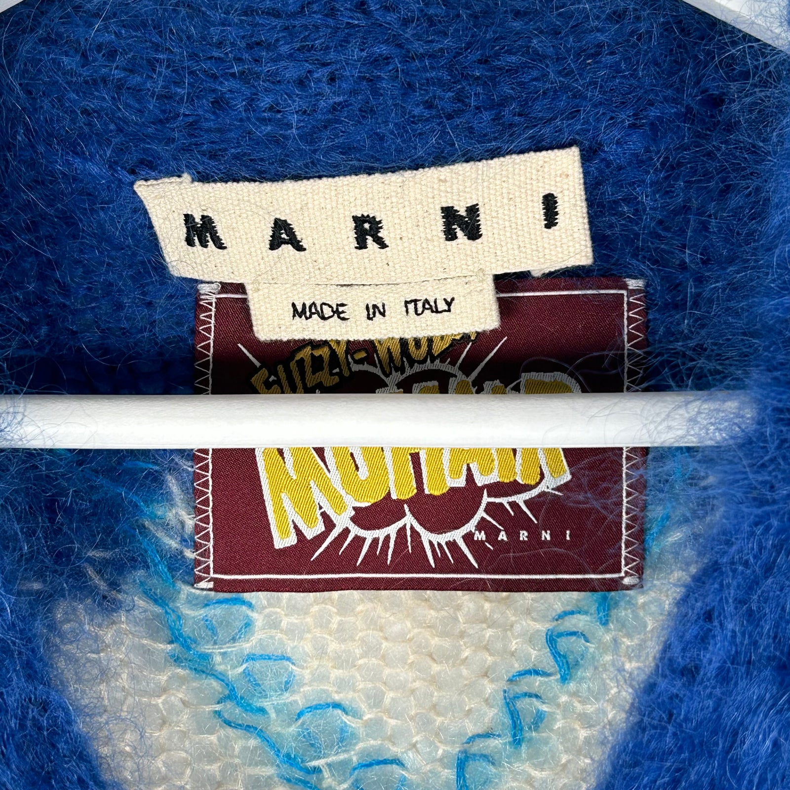 Marni Mohair Blue Cardigan Knit Sweater Size Small