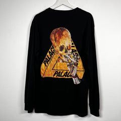 Palace Black Smoking Skull LS Tee Size M
