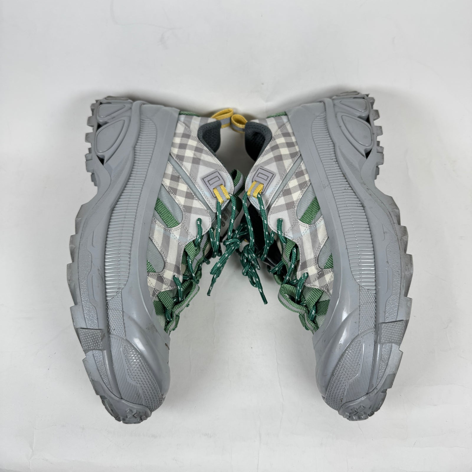 Burberry Grey/Green Check Arthur Sneaker Size 44
